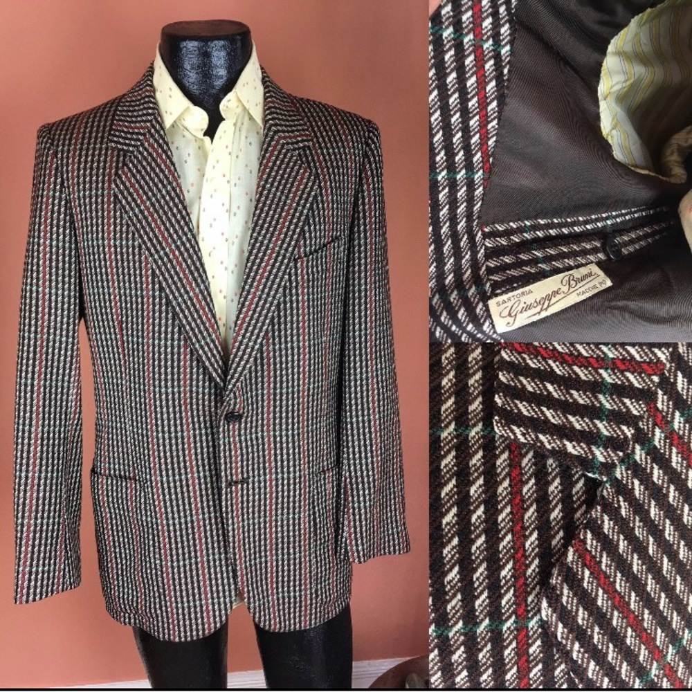 Giuseppe Bruno Italian Couture Wool Blazer - 39” Chest